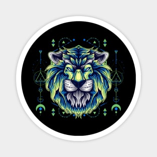lion head artwork Magnet